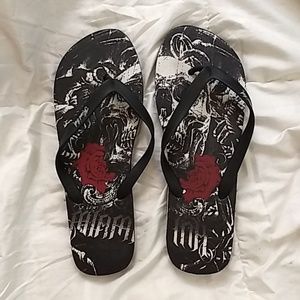 Men's Miami ink flip-flops size XL 11/12 NWOT